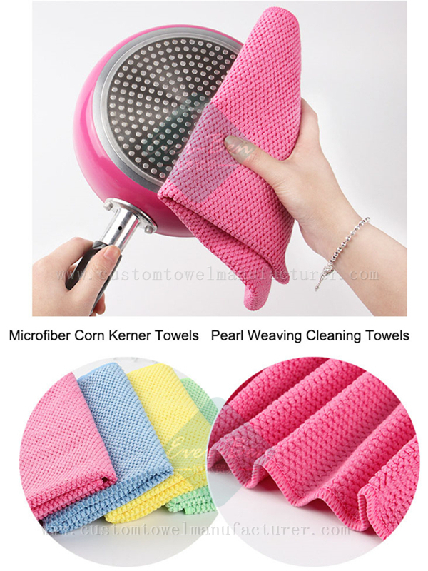 China Bulk Custom Pink Home Kitchen Corn Kernel Cleaning Towels Cloth Manufacturer